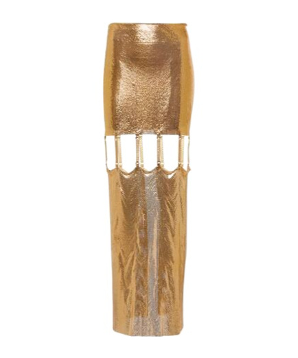 Christopher Kane Cutout Mesh Midi Skirt In Brown