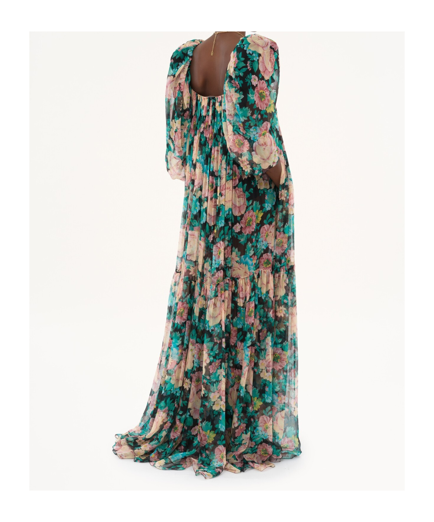 Chloé Chloe Floral-printed Silk-georgette Maxi Dress In Green