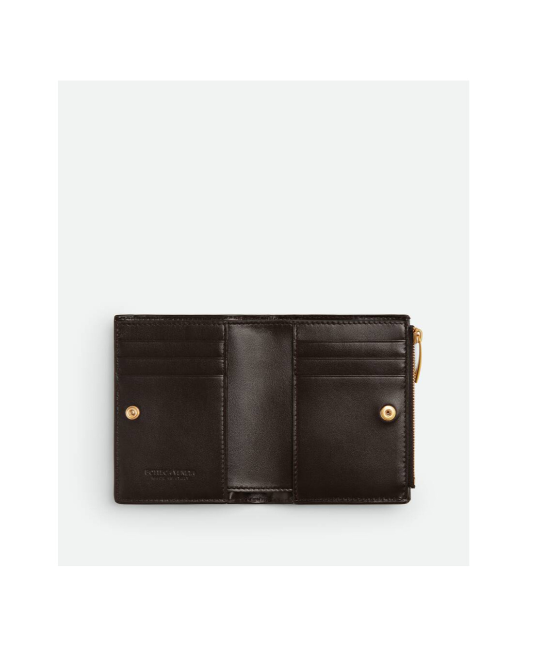 Bottega Veneta Intrecciato Small Bi-fold Wallet In Brown