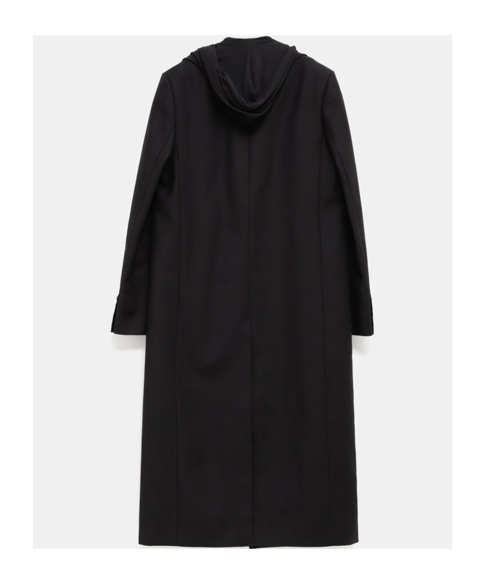 Y/project Draped Hood Coat In Black