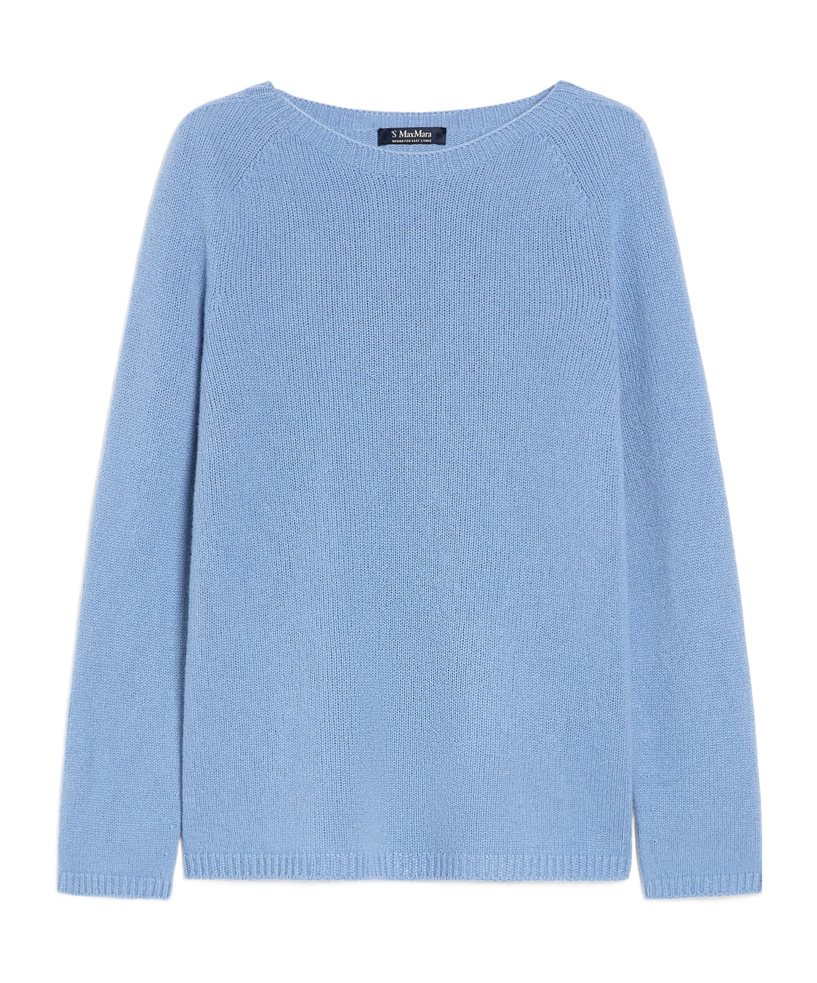 Max Mara Long-sleeved Wool Cashmere Sweater In Blue