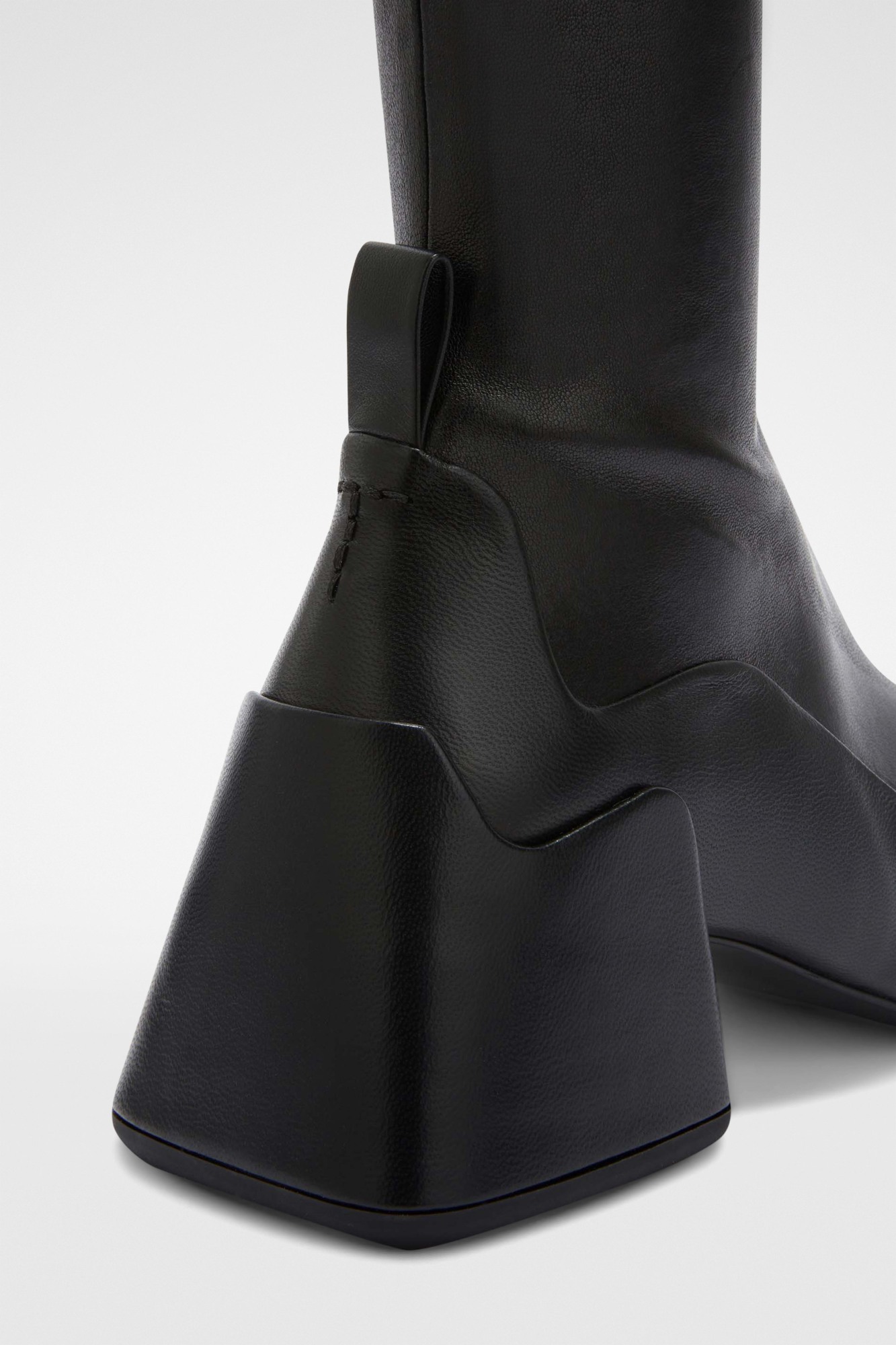 Jil Sander Block-heel Leather Boots In Black