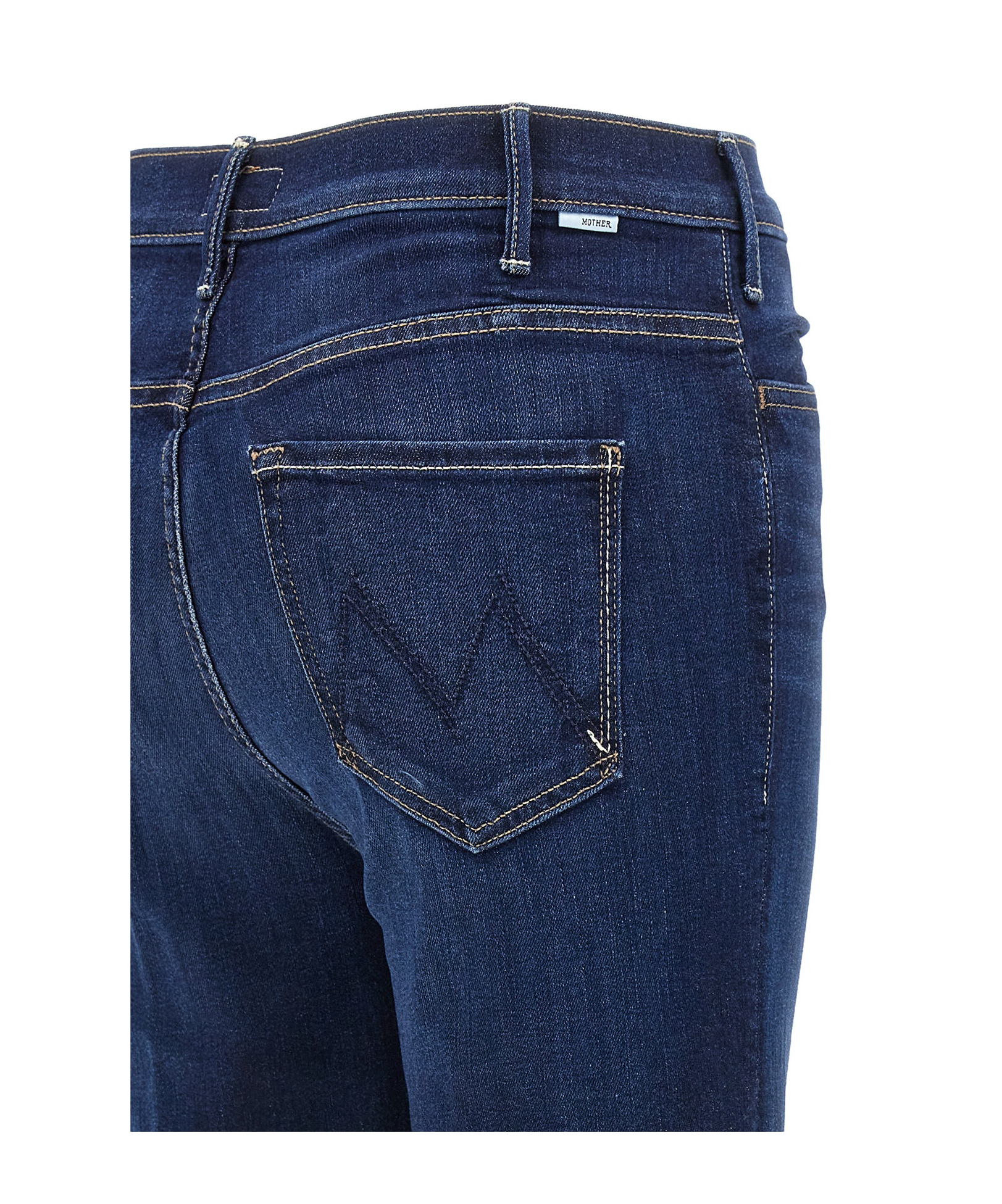 Mother Jeans The Rerun Zip Sneak With Belt Loops And Logo Embroidery On The Back In Blue Denim For Women