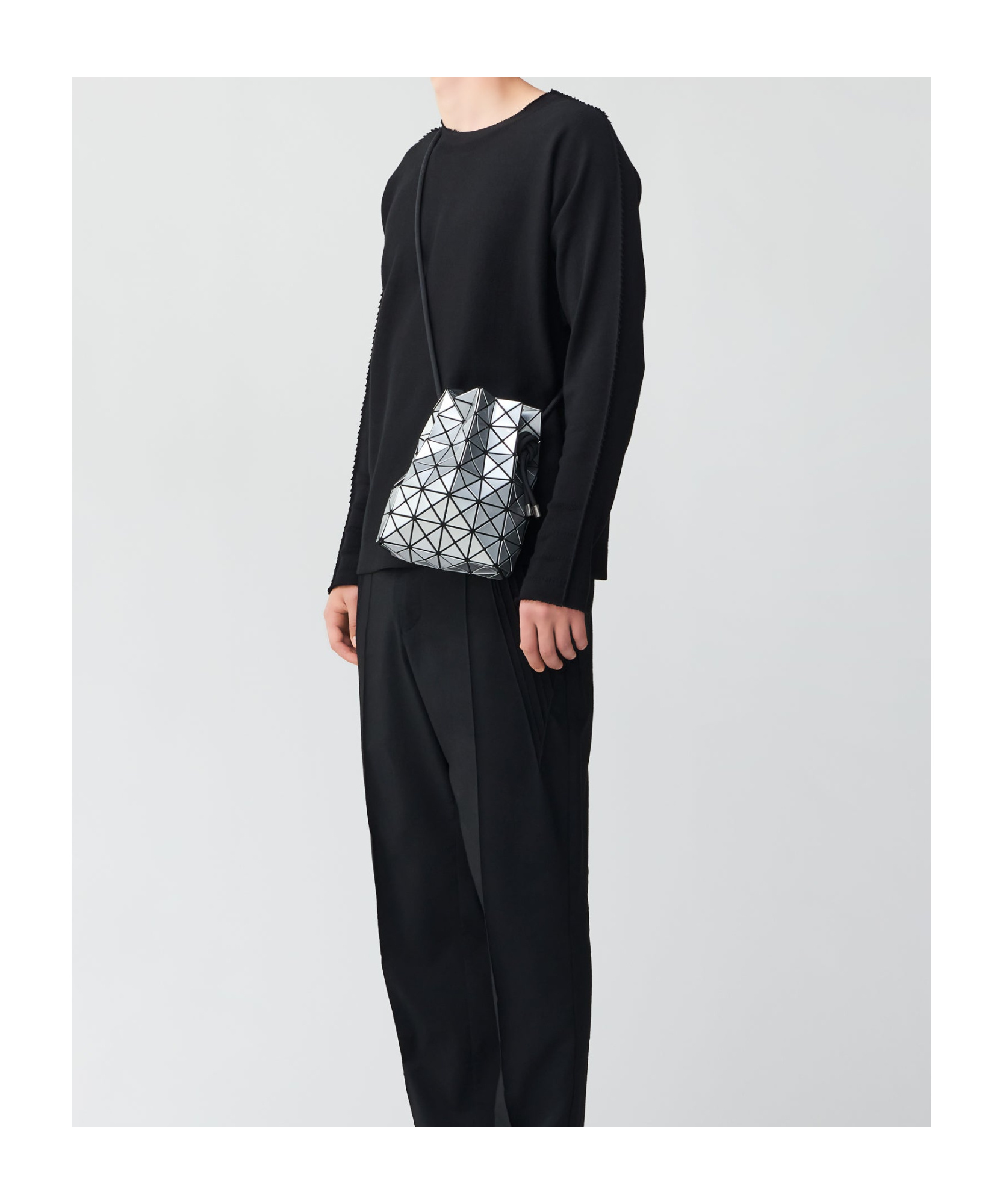 Shop Bao Bao Issey Miyake Geometric-pattern Bucket Bag In Gray