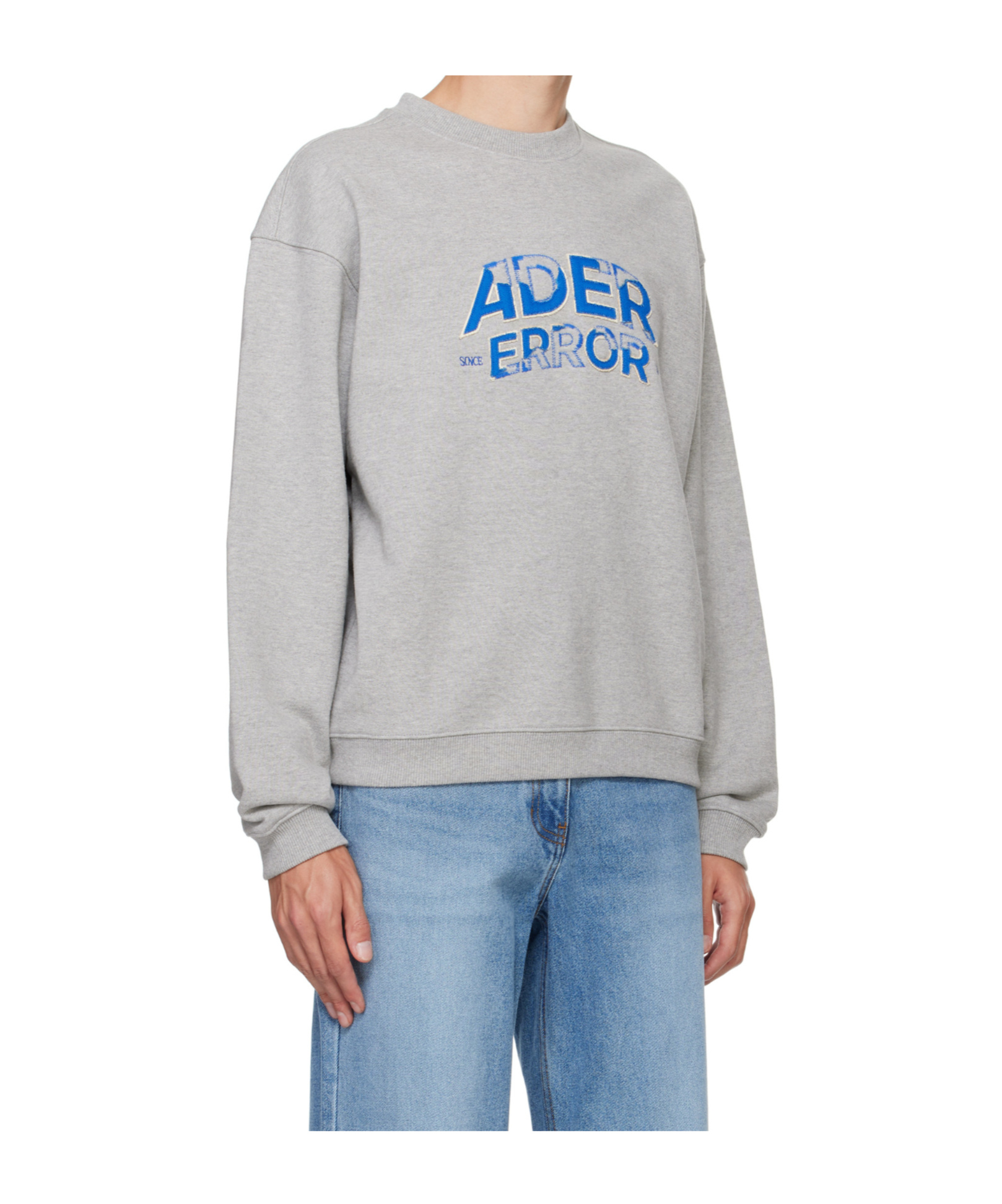 Ader Error Gray Embroidered-logo Sweatshirt In Gray