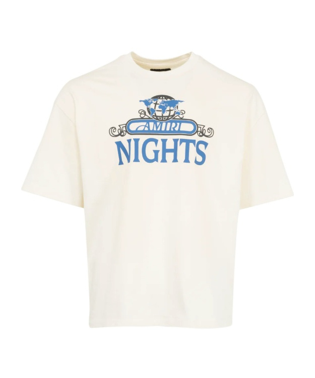 Amiri Night Graphic Print Crewneck T-shirt In White