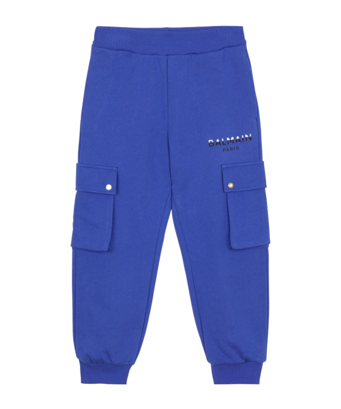 BALMAIN LOGO-PRINT COTTON TRACK PANTS 