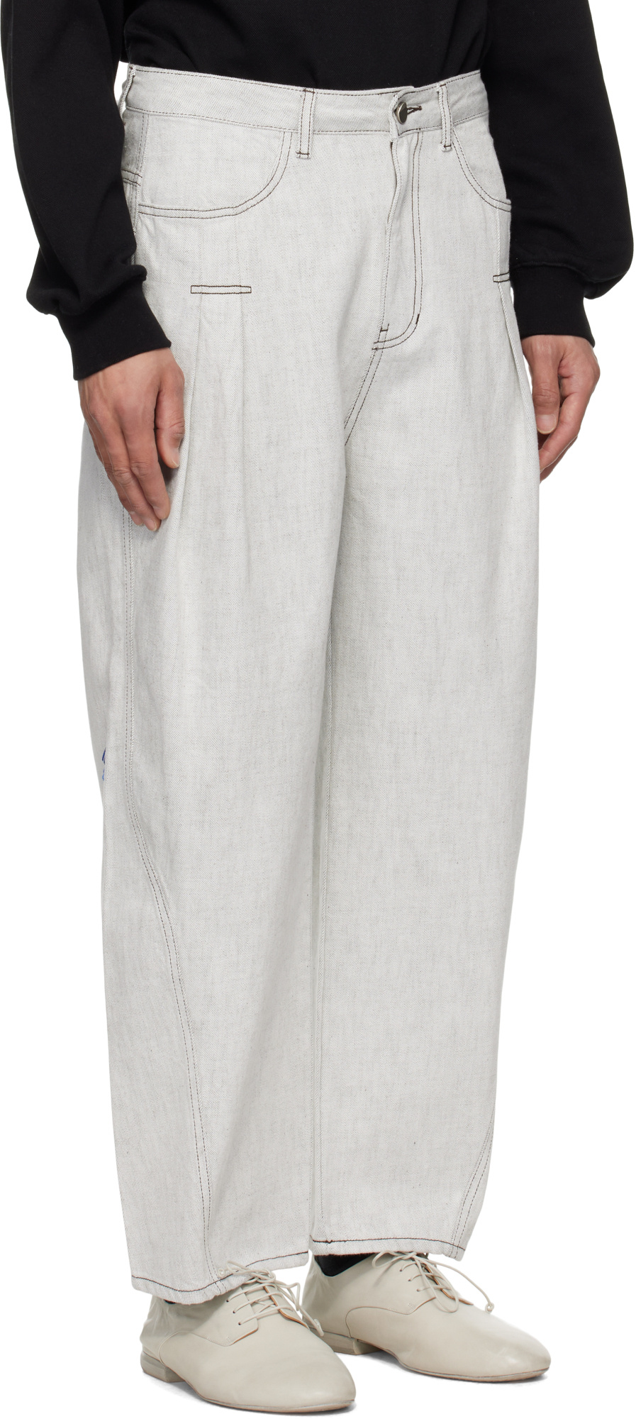 Ader Error Product. 75 Jeans In White