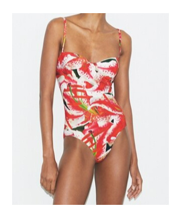 Tory Burch Floral Print One Piece Swimsuit