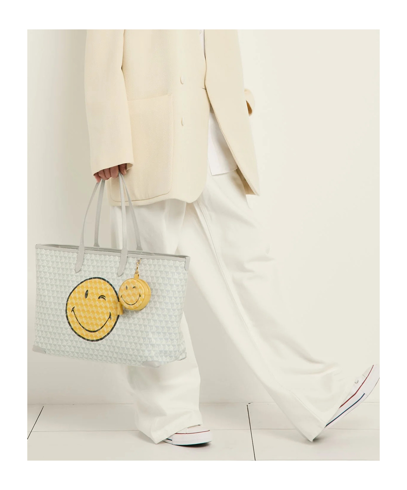 Anya Hindmarch Wink Ear Phones Travel Pouch In Yellow