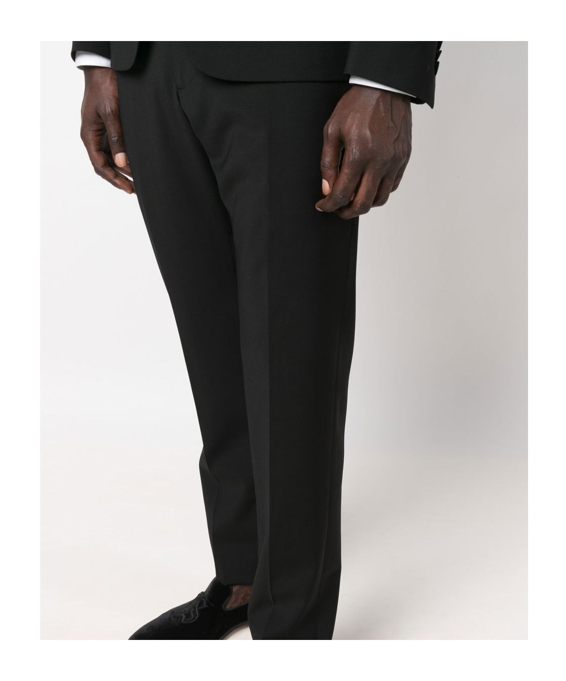 Tagliatore Blue Tailored Suit With Satin Lapel And Shoulders