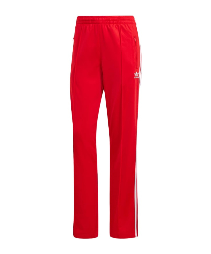 Adidas Originals Straight Trousers With Elastic Waistband And Side Stripes In Red