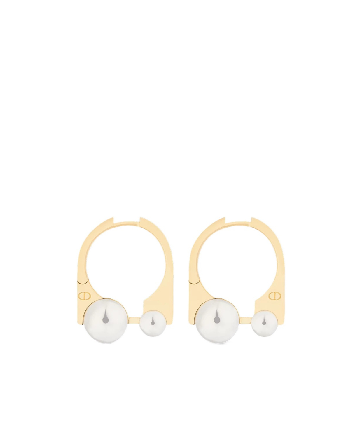 Dior Graphic Line Earrings In Golden