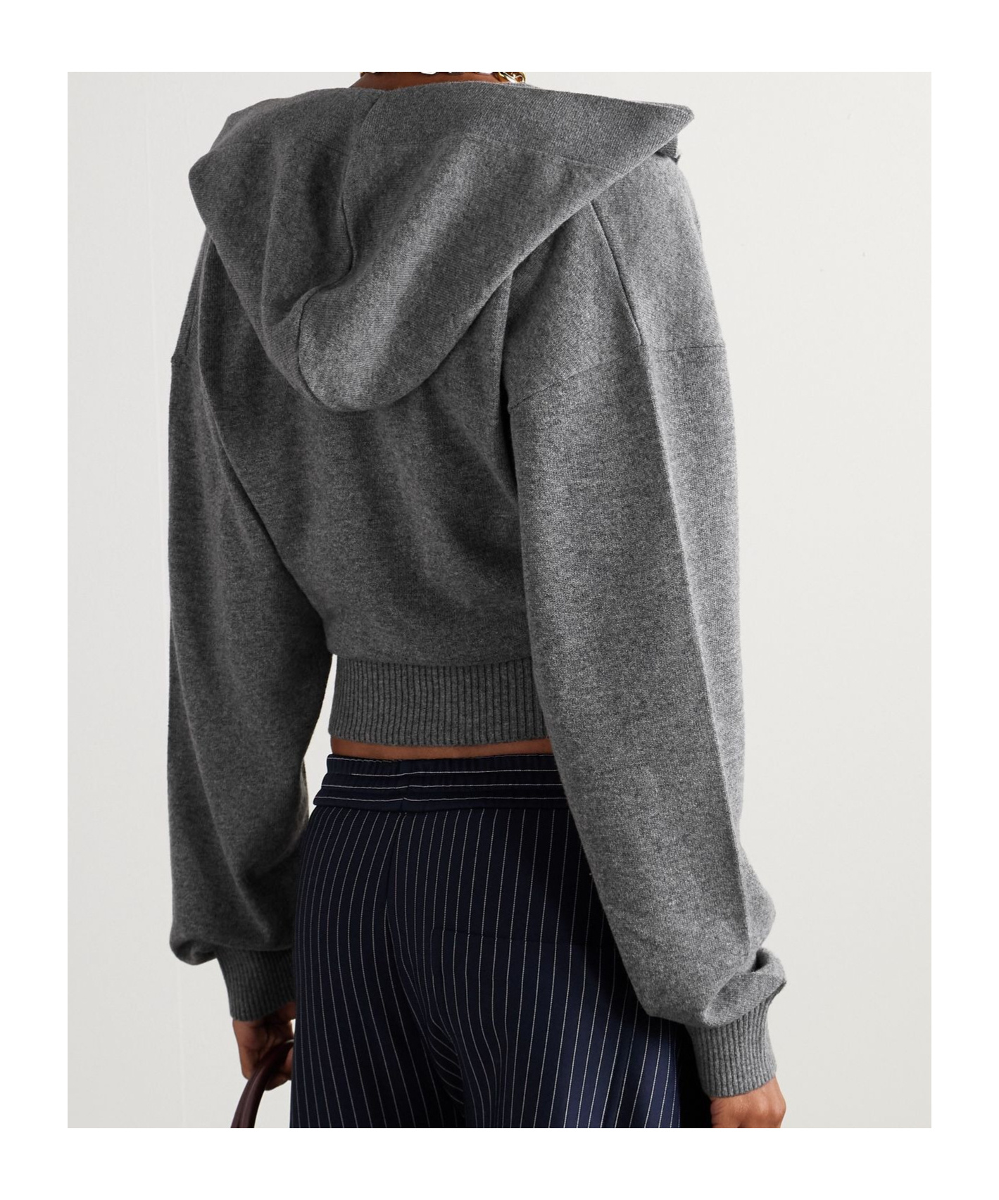 Stella Mccartney Long-sleeved Hooded Sweatshirt In Gray