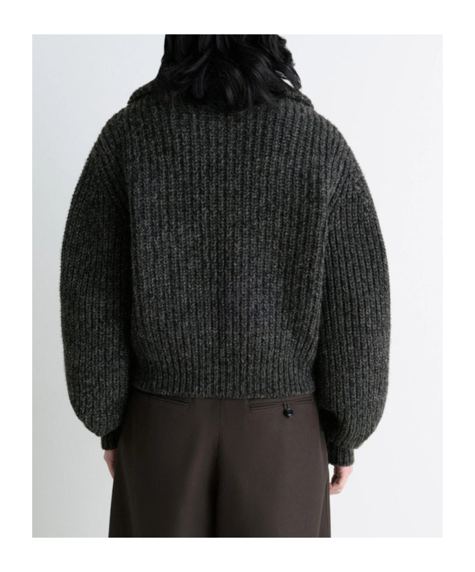 Lemaire Long-sleeved Knitted Cardigan In Gray