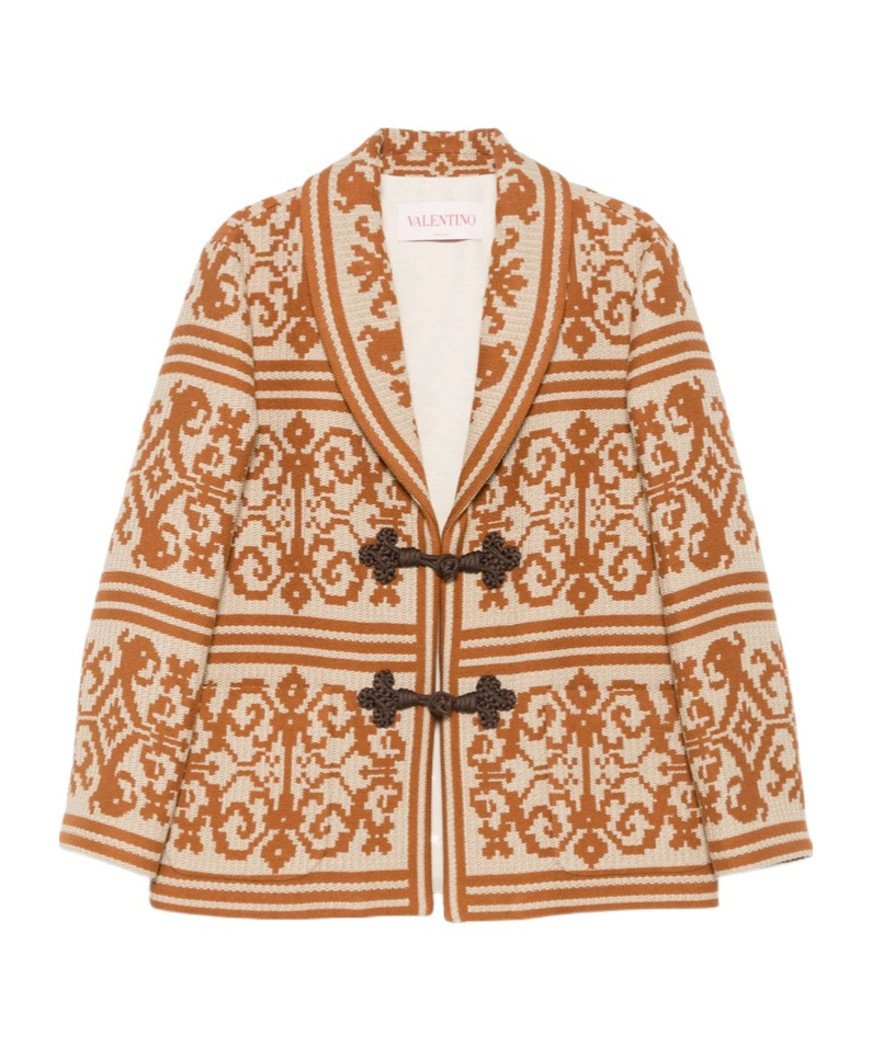 Valentino Jacquard Jacket In Nude