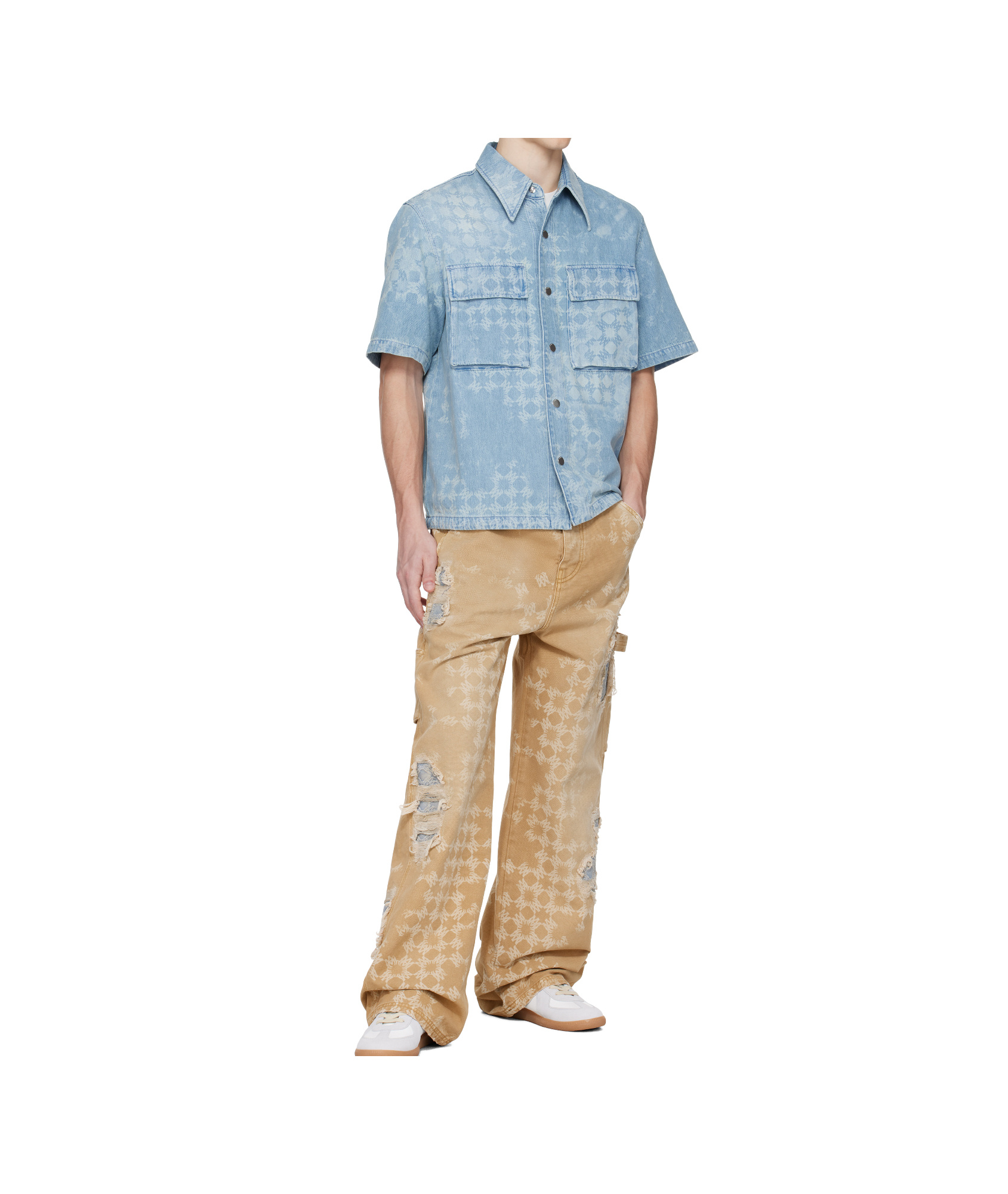 Amiri Ma Quad Denim Shirt In Blue