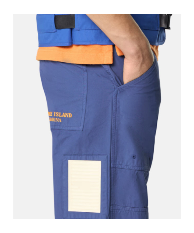 Stone Island Regular Fit Chino Trousers With Rubber Applique In Ocean Blue