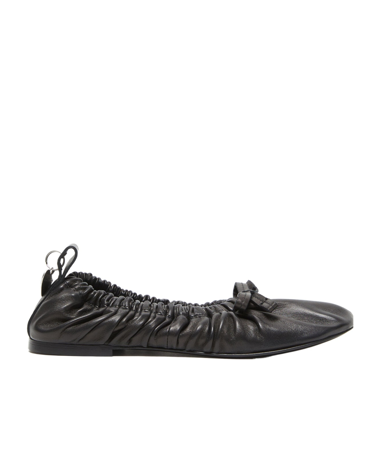 Acne Studios Bow-detail Leather Ballet Flats In Black