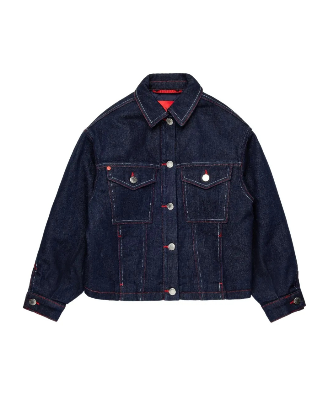Maxco. Logo-patch Denim Jacket In Blue