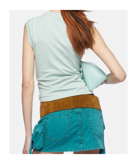 Attico Reese Mint-colored Cotton Jersey Tank Top In White