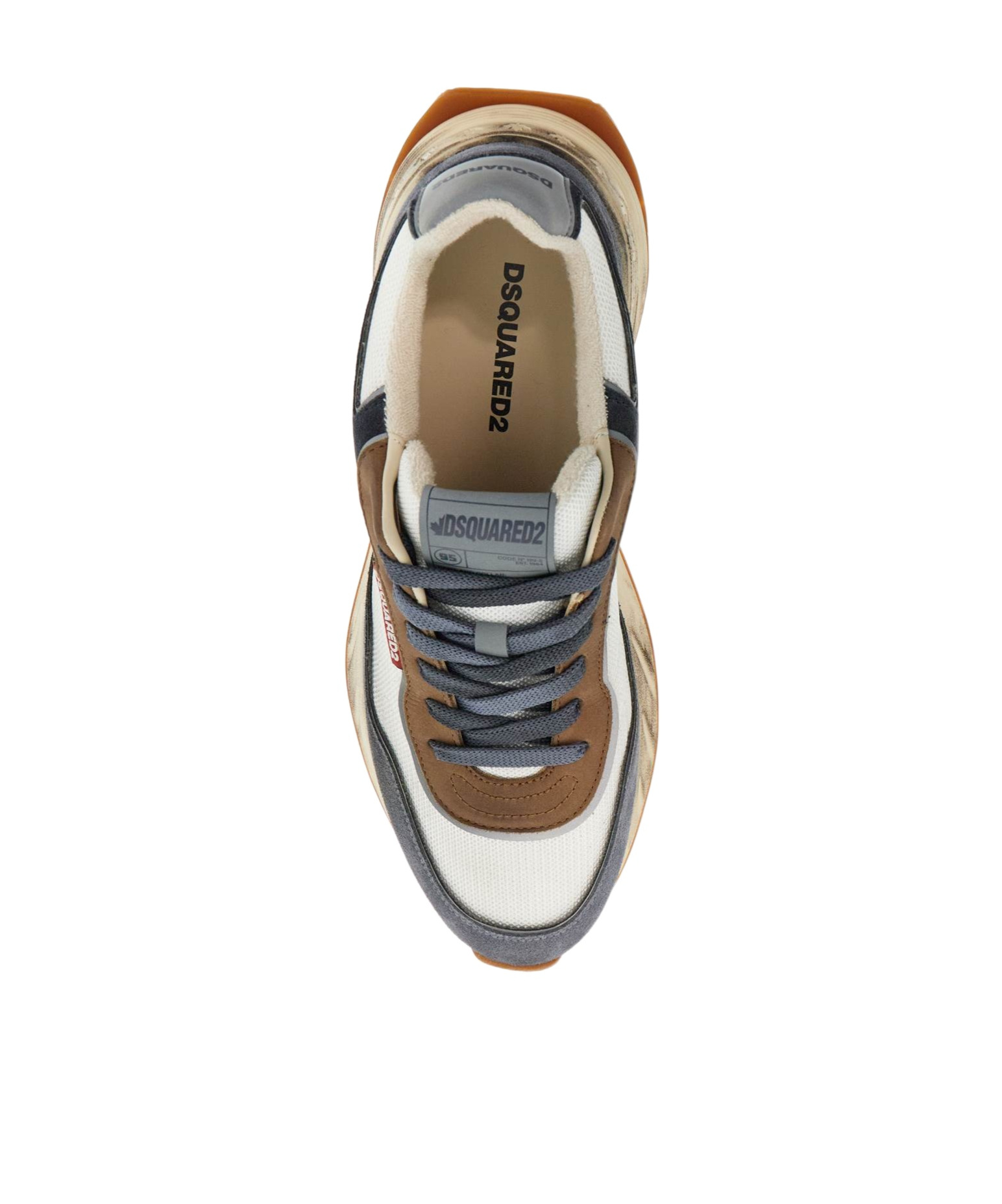 Dsquared2 Low Top Blue Denim Sneakers In Multicolor