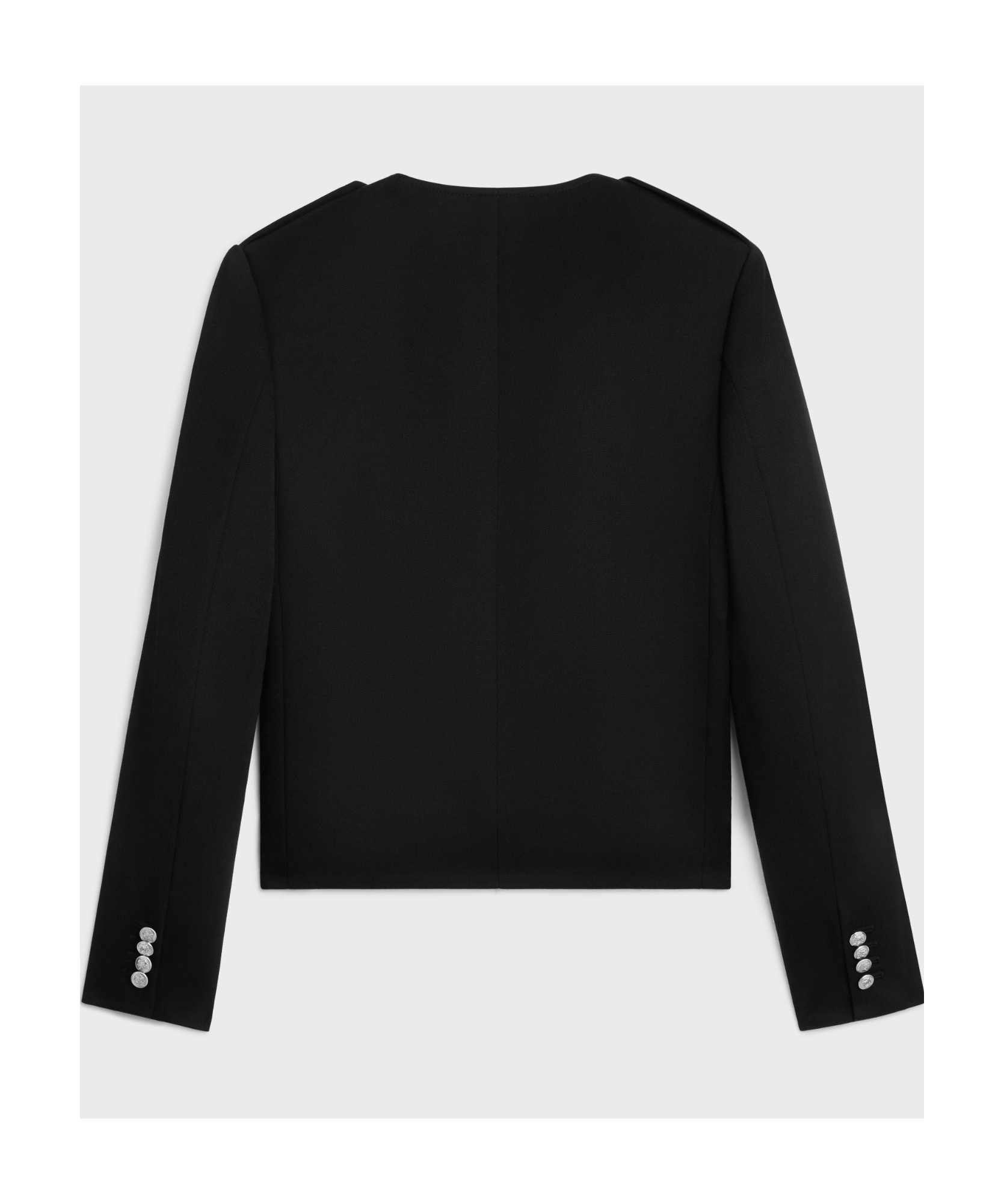Celine Long-sleeved Wool Casual Jacket In Black