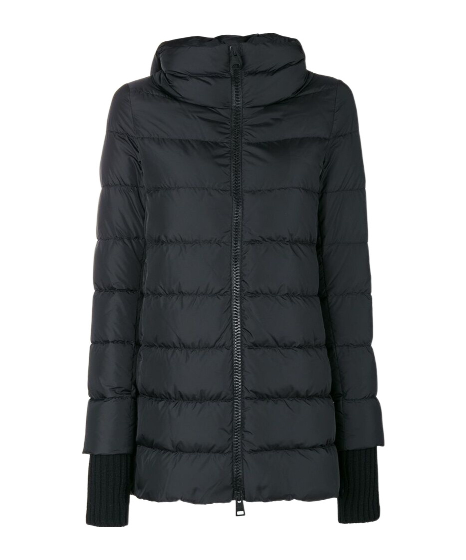 Herno Long Black Down Jacket With Hood In Nylon Woman In Black