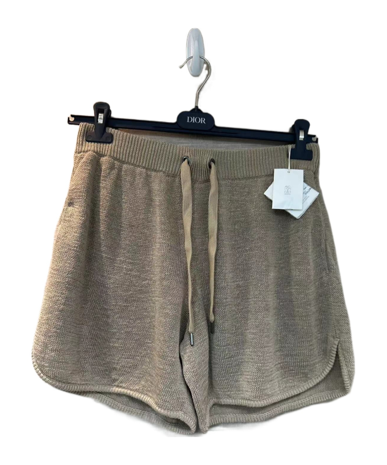 Shop Brunello Cucinelli Elastic Drawstring Shorts In Gray