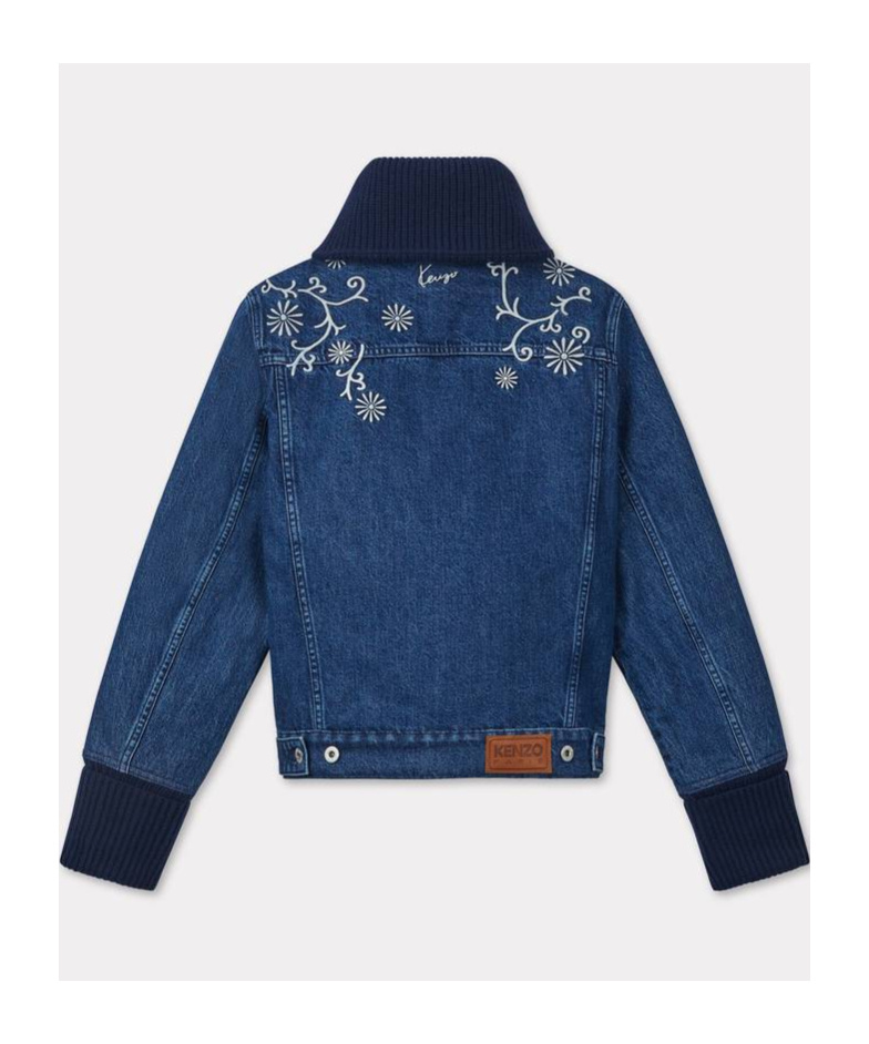 Kenzo Long-sleeved Denim Jacket In Blue