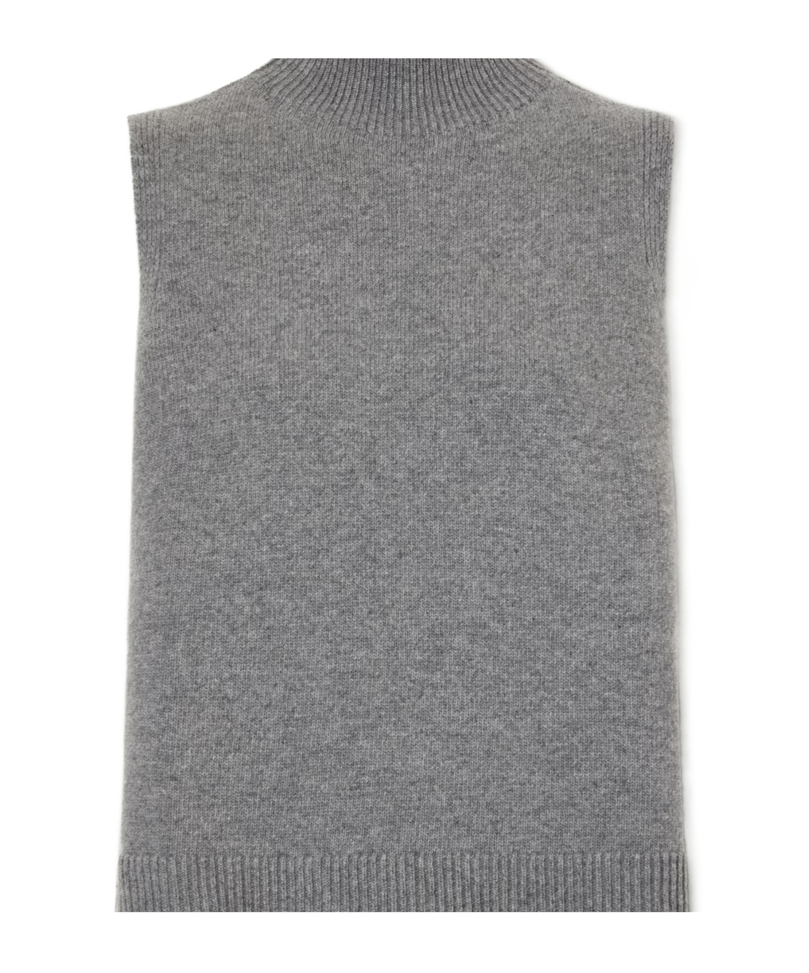 Brandon Maxwell Grey Turtleneck Knit Vest In Gray