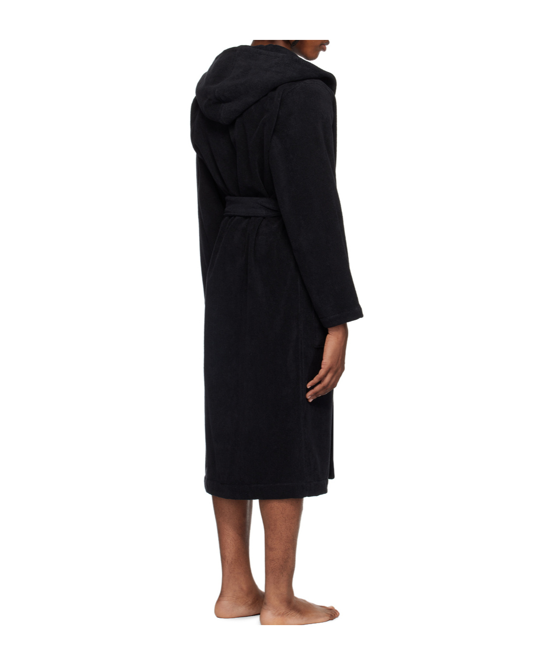 Tekla Hooded Bath Robe In Black