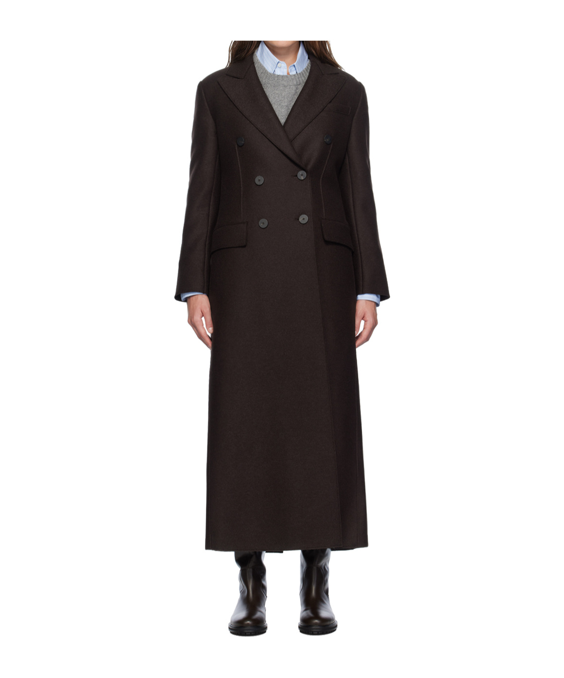 HARRIS WHARF LONDON LONG DOUBLE-BREASTED COAT