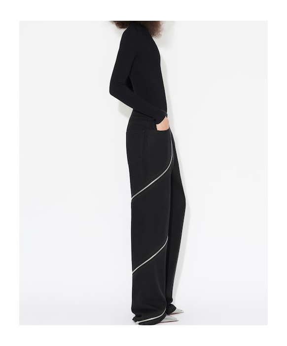 Alaïa Ribbed Turtleneck Bodysuit In Black