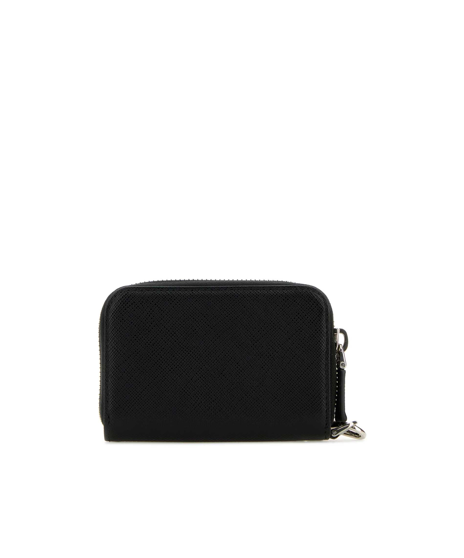 Prada Triangle-logo Zipped Wallet In Black