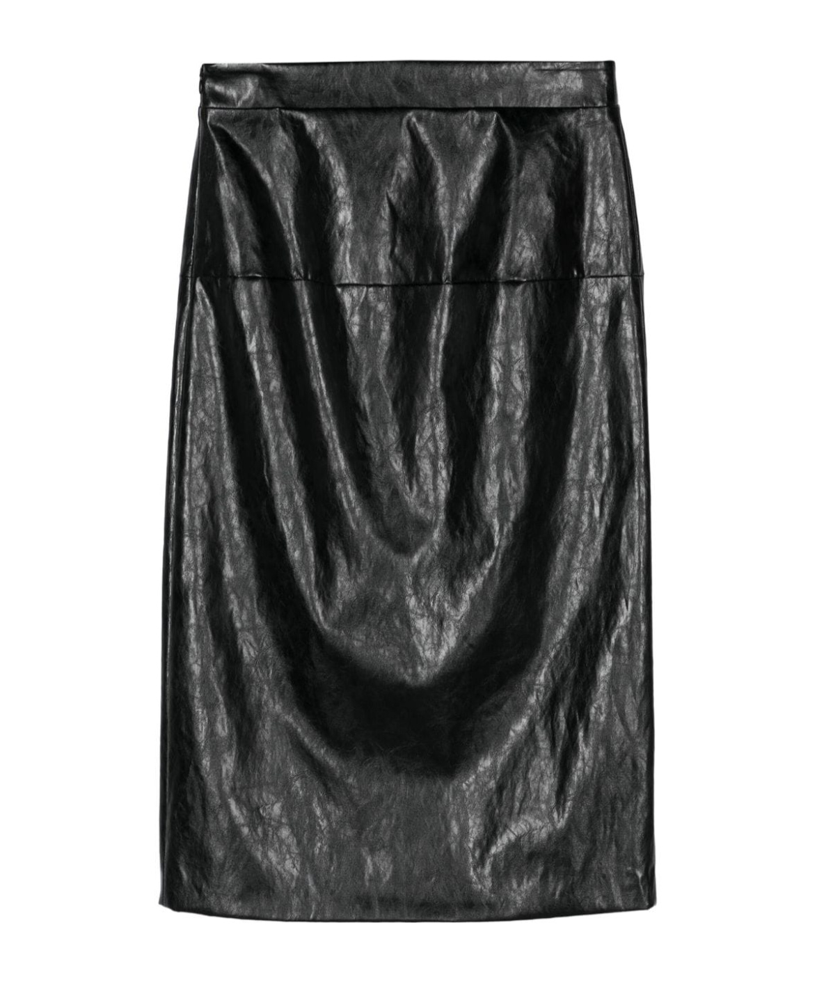Federica Tosi Faux-leather Midi Skirt In Black