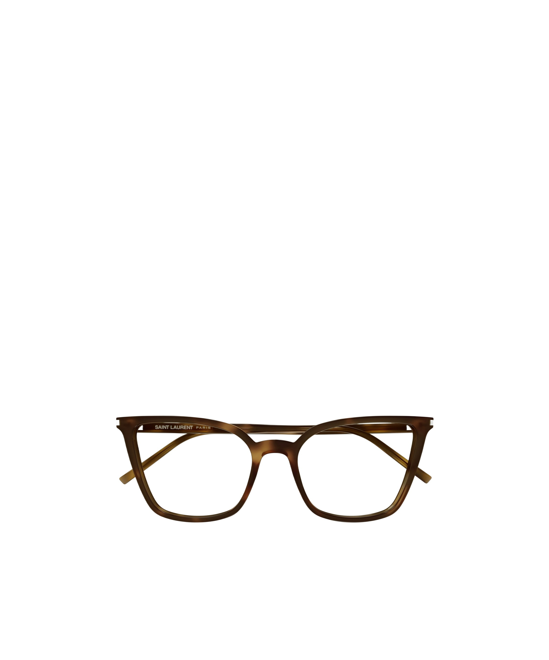 Saint Laurent Tortoiseshell Cat-eye Frame Glasses In Brown