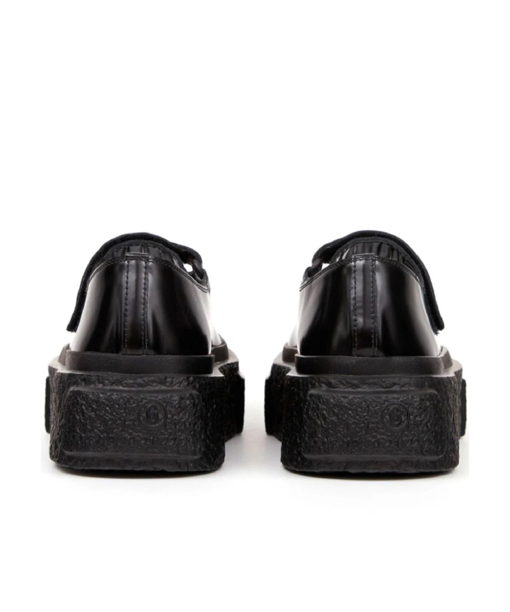 Shop Mm6 Maison Margiela Numbers-motif Leather Ballerina Shoes In Black