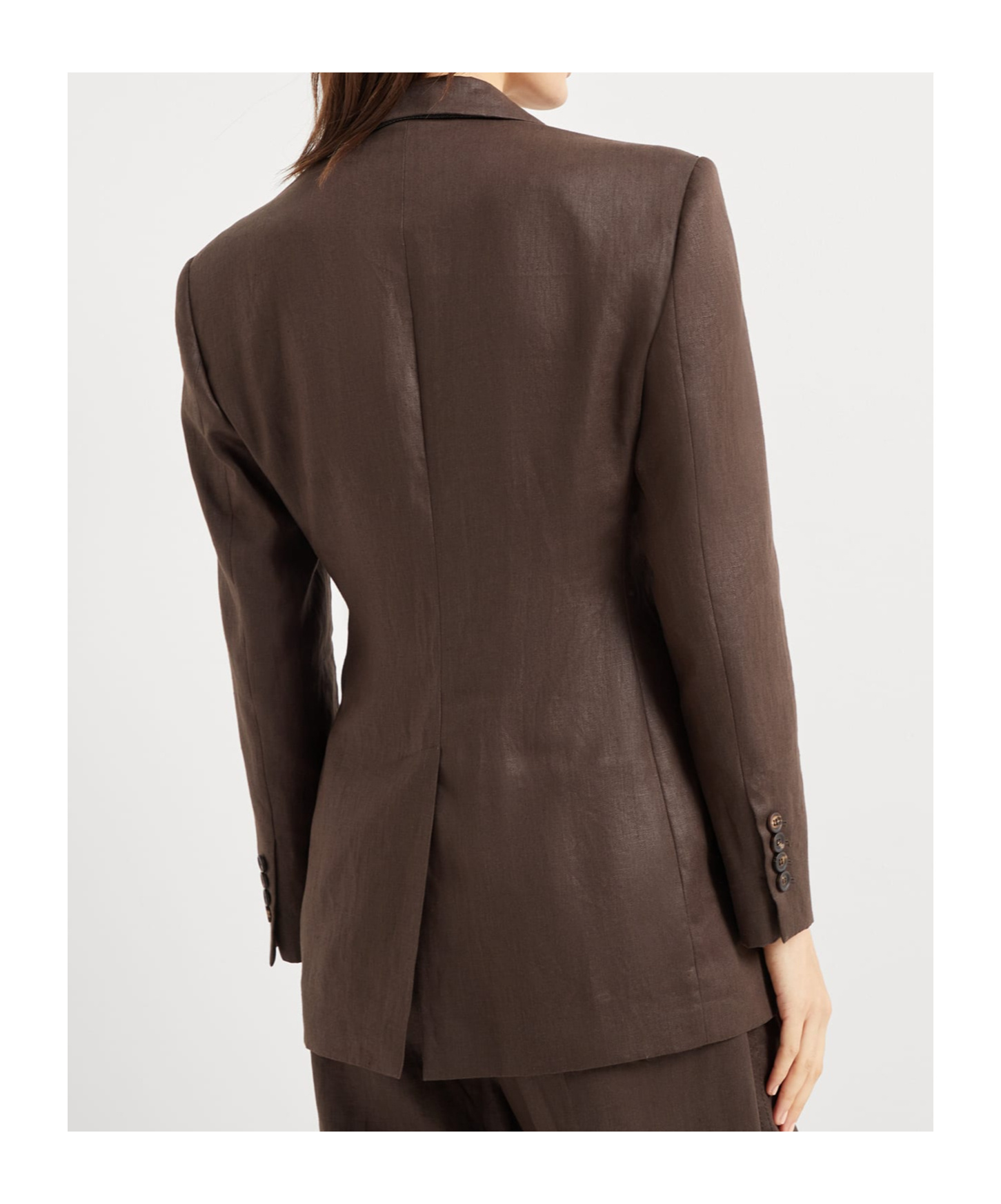 Brunello Cucinelli Double-breasted Twill Blazer In Brown
