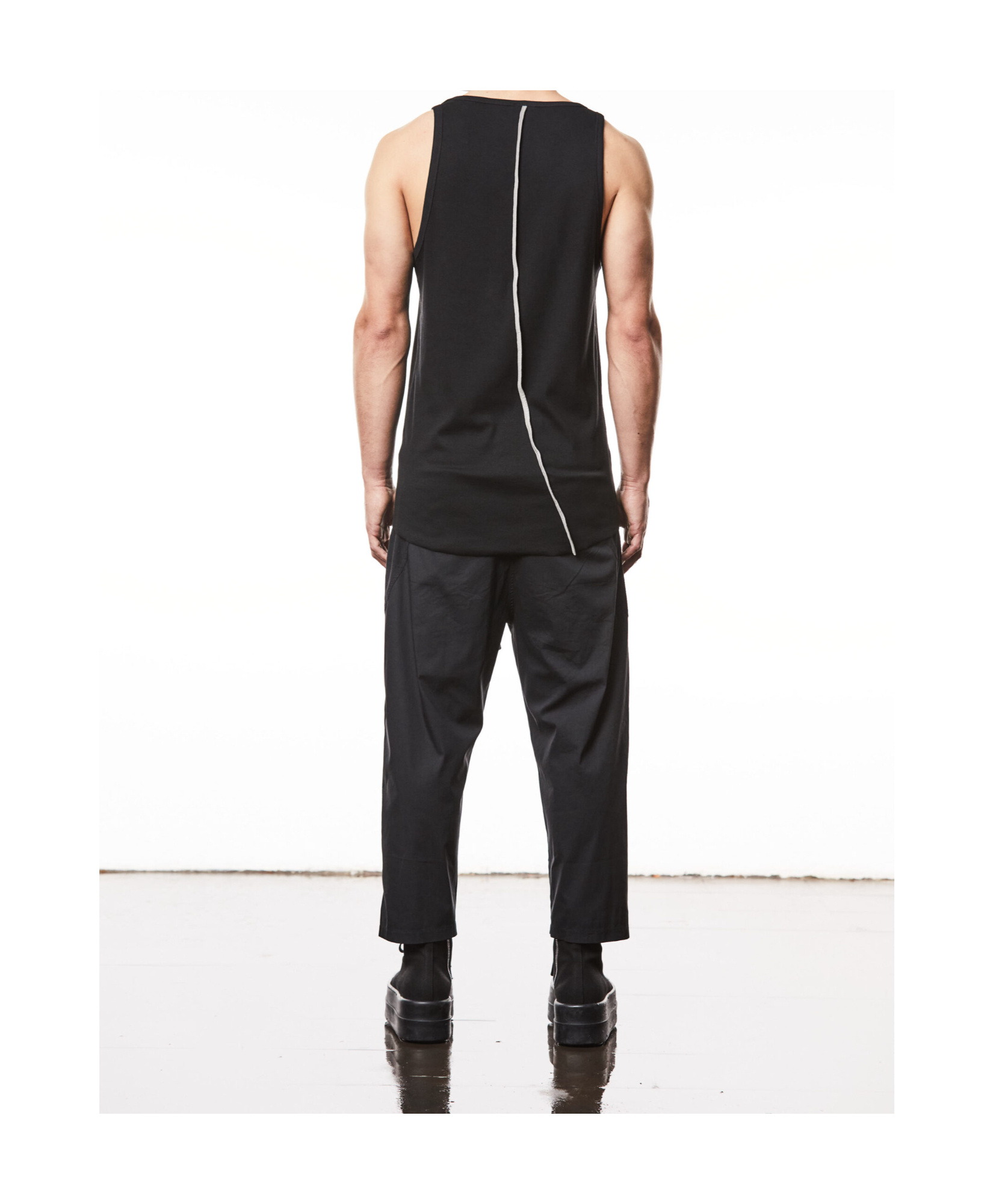 Thom Krom Scoop-neck Ribbed-knit Tank Top In Black