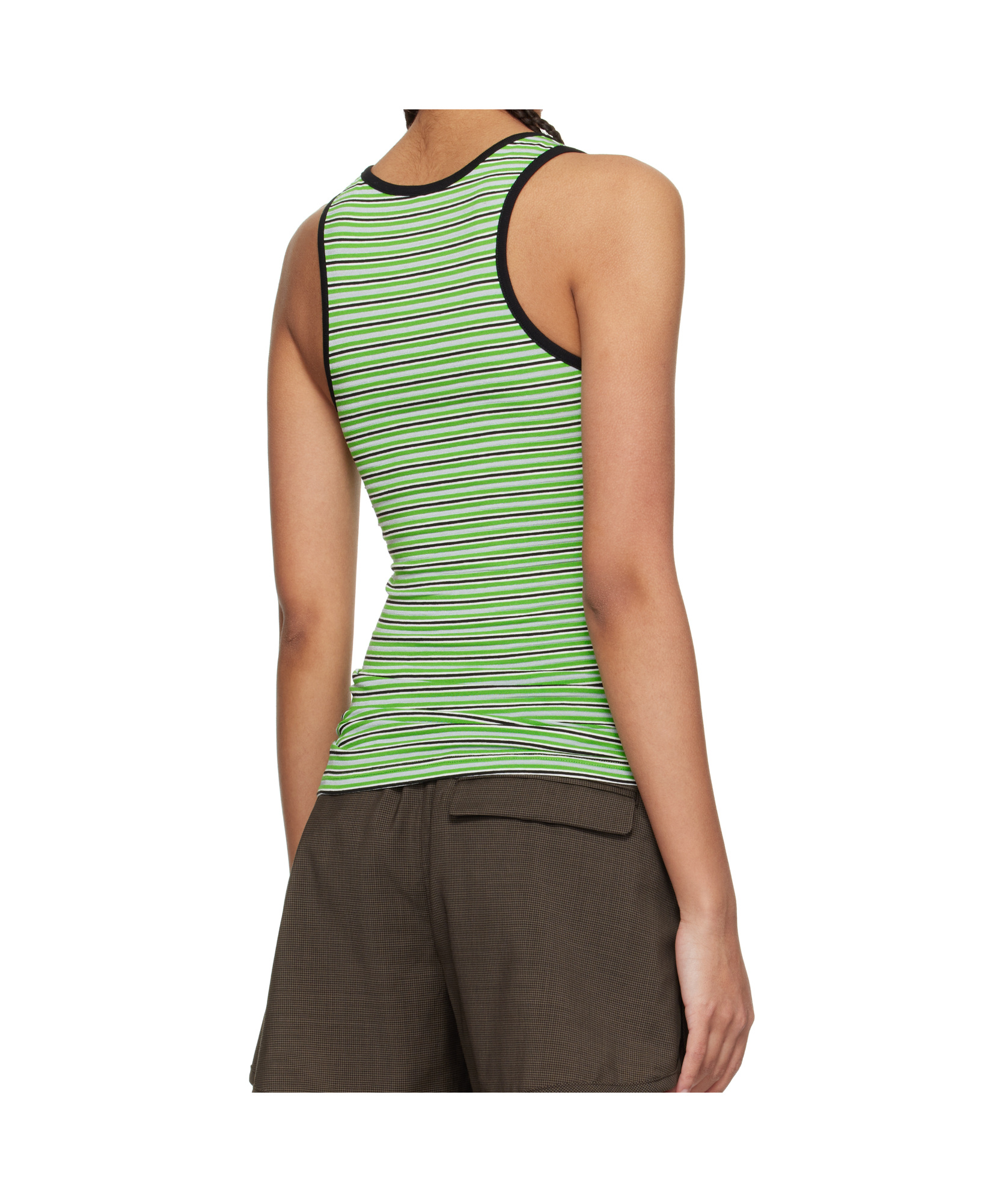 Wales Bonner Sonic Striped Jersey Tank In Green