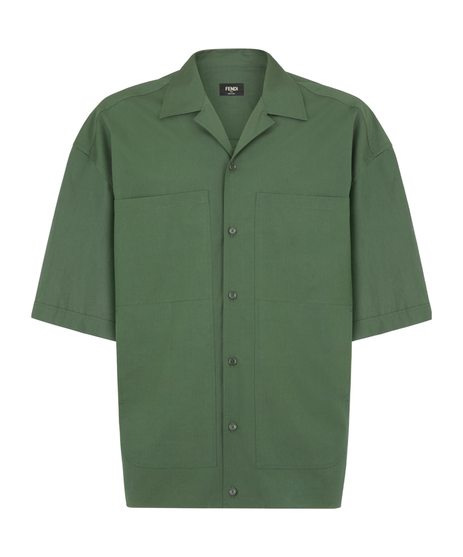 Fendi Short Sleeved Buttoned Shirt In Green