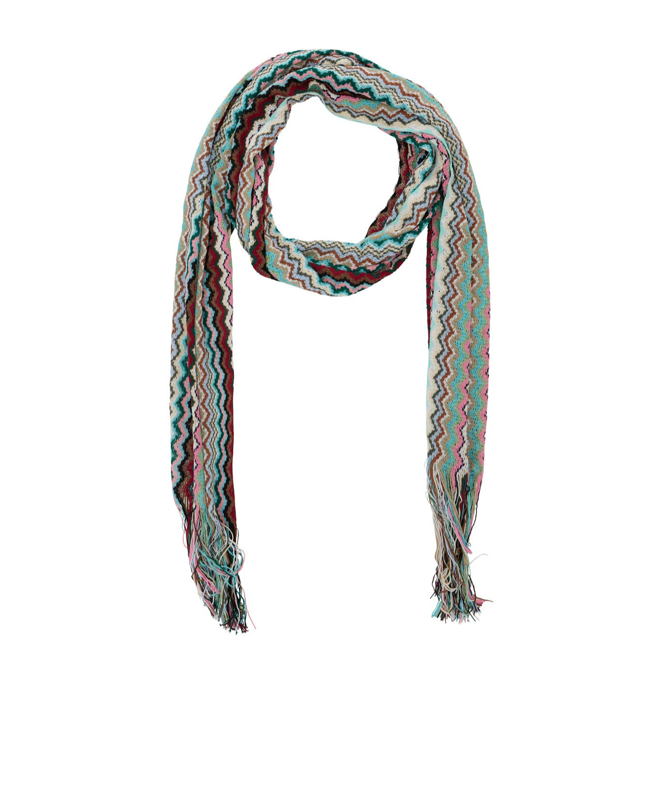Shop Missoni Zigzag-woven Scarf In Multicolor