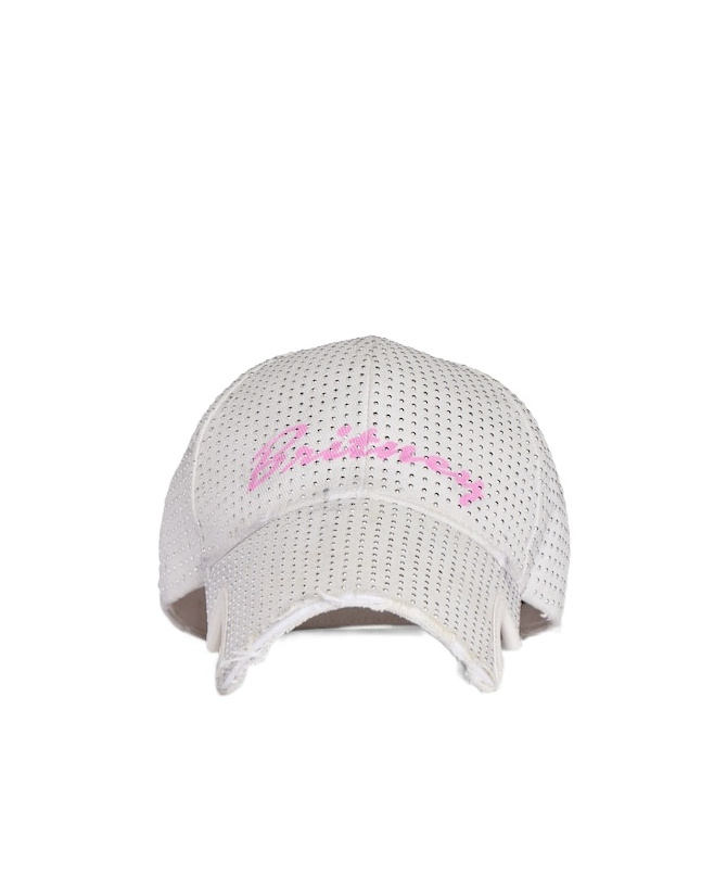 Balenciaga Music  Britney Spears Series Cap In Dirty White/pink In White