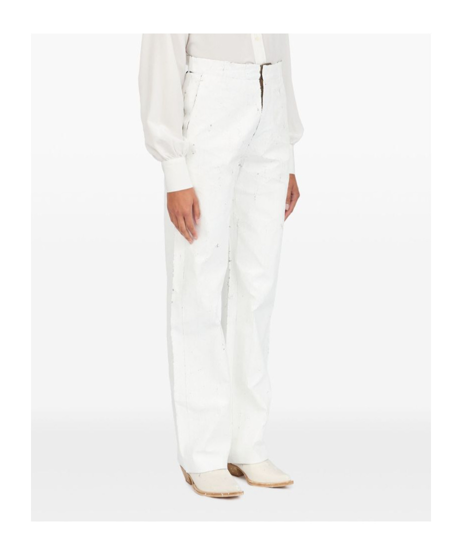 Mm6 Maison Margiela Belt Loop Track Pants In White