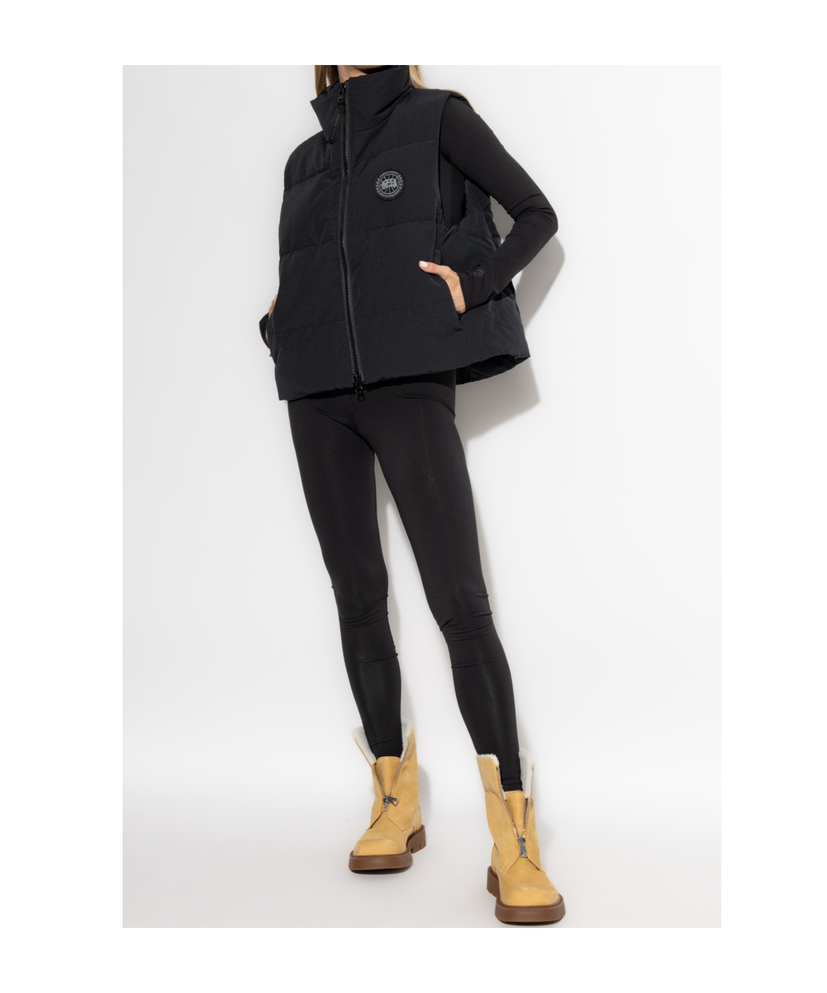 Canada Goose Down-filled Grandview Cropped Gilet In Black
