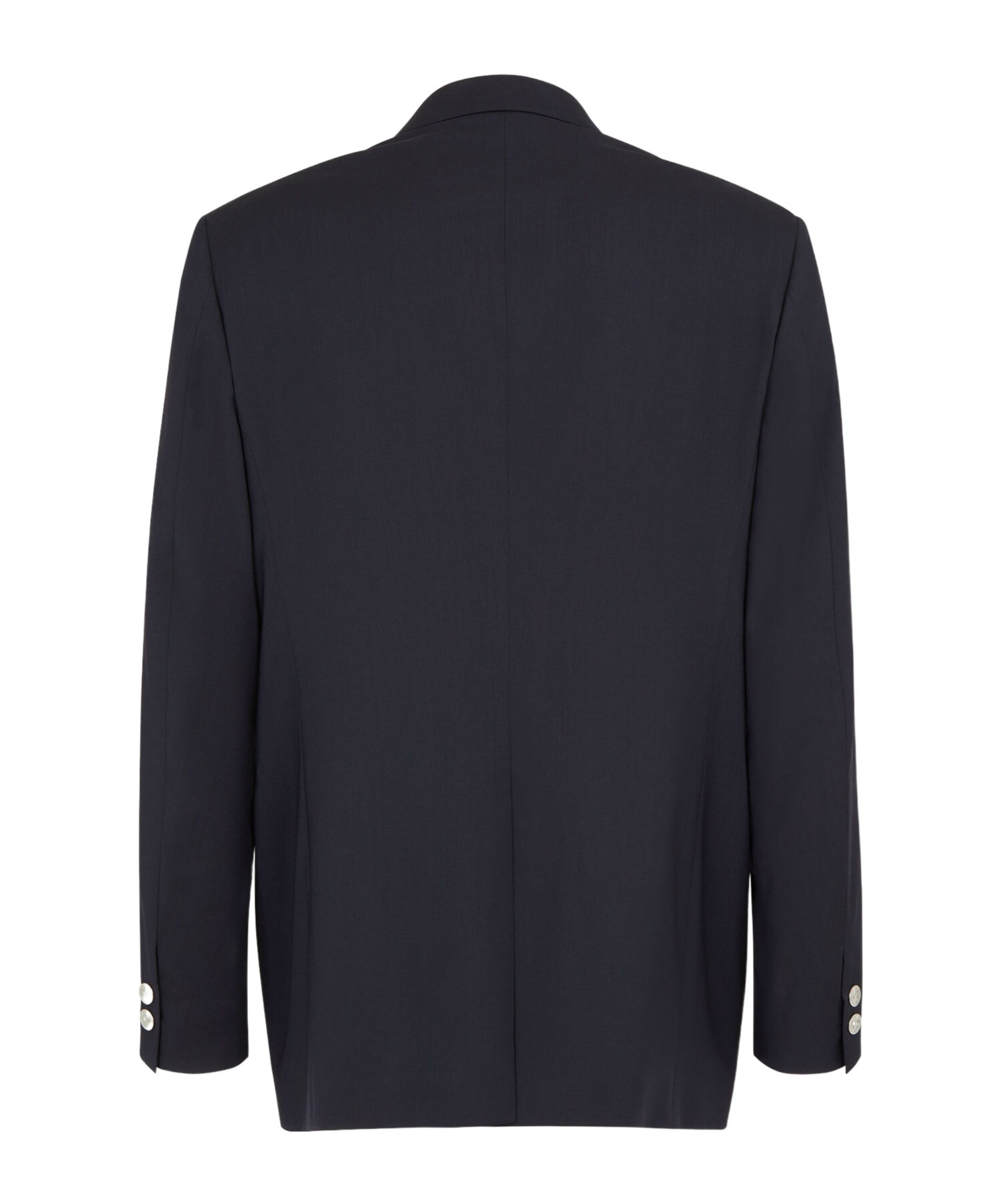 Fendi Straight-cut Double Breasted Wool Jacket Clothing In Black