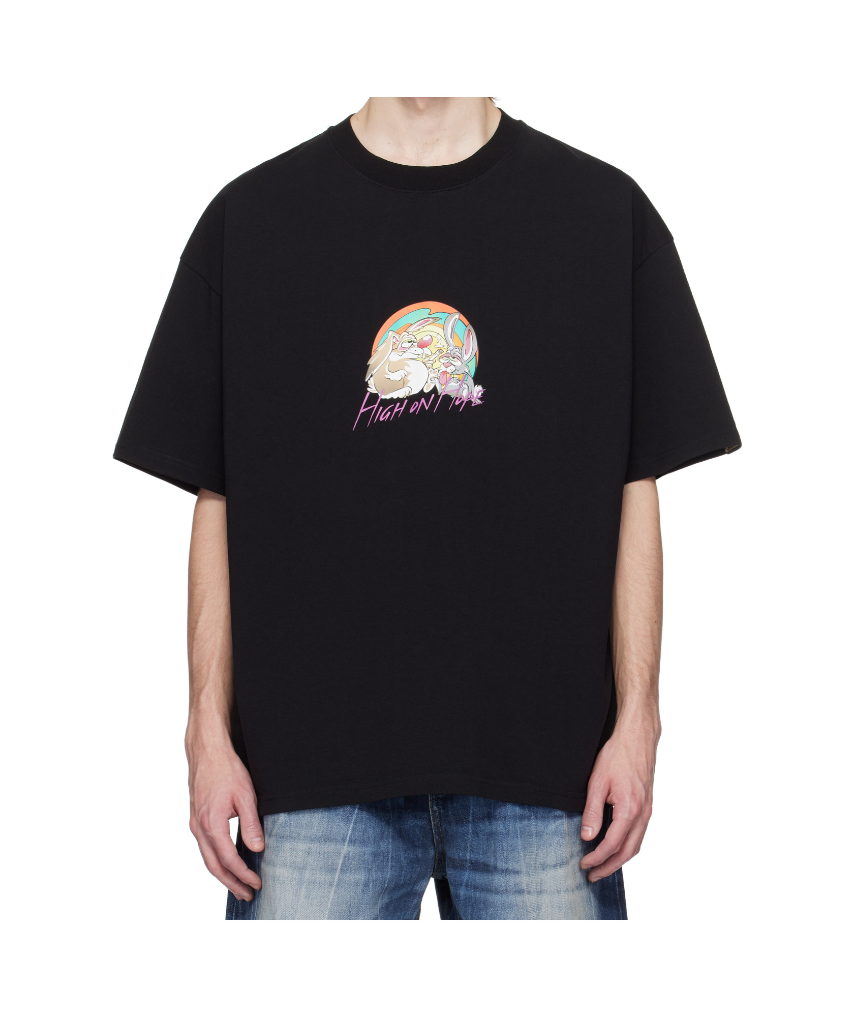 Martine Rose Black Ss Oversized T-shirt In Black