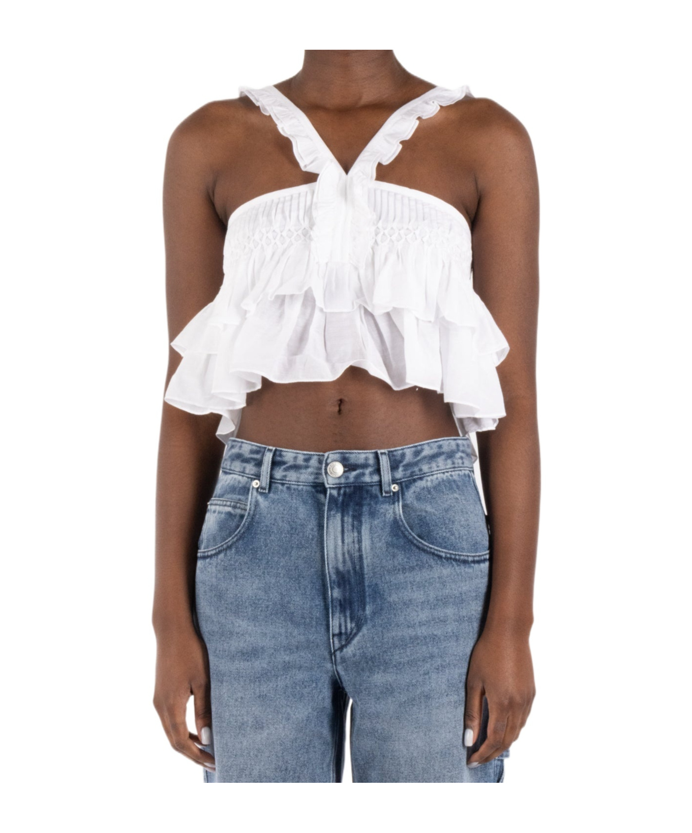 Shop Isabel Marant Étoile Daliana Top In Brown