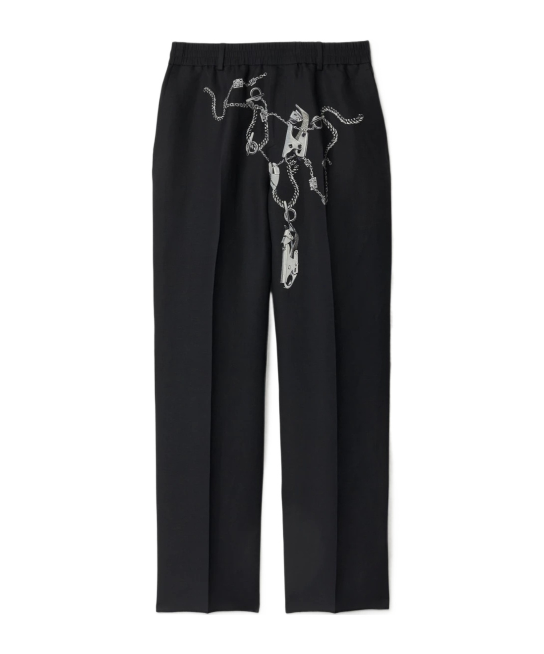Burberry Knight Hardware Canvas Trousers In Black